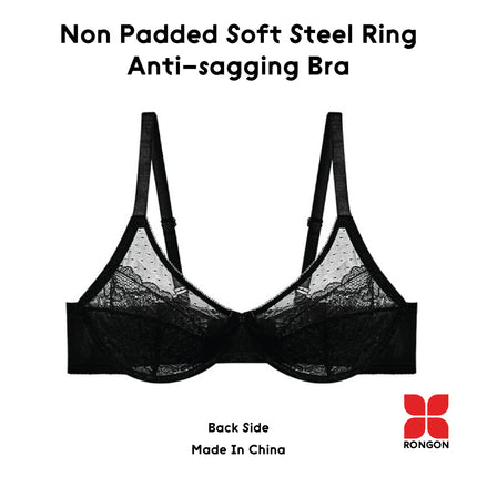 Non Padded Soft Steel Ring Anti-sagging Bra