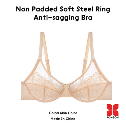 Non Padded Soft Steel Ring Anti-sagging Bra